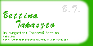 bettina tapaszto business card